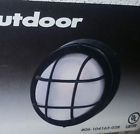 06-104165-028 Catalina Black Outdoor Round Wall Light Exterior Glass Lamp Fixture