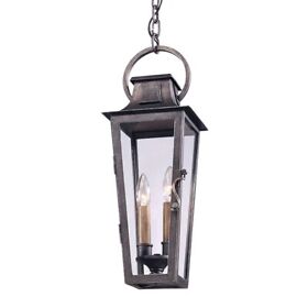 154-bel-615673 2 Light Outdoor Hanging Lantern 7 Inches Wide By 20.5 High Aged