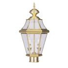 2264-02 Livex Lighting Georgetown Polished Brass Outdoor Post Mount 847284004009