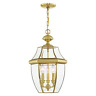 2355-02 Livex Lighting Monterey Outdoor Hanging Lantern Polished Brass 847284009783