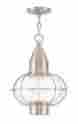 26906-91 Livex Brushed Nickel 1 L Newburyport Exterior Chain Hang Fixture Sale 847284051492