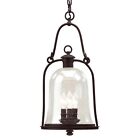 154-bel-689109 3 Light Outdoor Hanging Lantern 10 Inches Wide By 21.5 High Natural