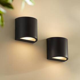 Ks0563t 360 Lighting Marisha 4 3/4 Inch High Black Led Outdoor Wall Light Set Of 2
