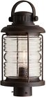39500 Allen Roth Post Light Dimmable Incandescent Traditional Clear Ribbed Glass