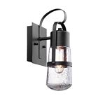 44197 Globe Electric Helm Outdoor Wall Sconce Matte Black 058219441978