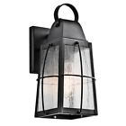 49552bkt Kichler Tolerand Textured Black Medium Outdoor Wall Sconce 783927440646