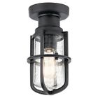 49861bkt Kichler Suri Textured Black Outdoor Semi Flush Mount 783927536226