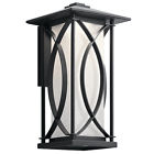 49974bktled Kichler Ashbern Textured Black Led Medium Outdoor Wall 783927541831