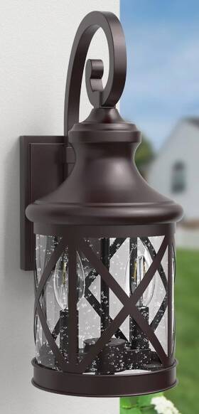 7017-2br 4modernhome New Maxas Outdoor Wall Lantern Bronze Dusk To Dawn Light