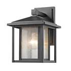 554s-bk 554s Aspen Single Light Outdoor Wall Sconce Seedy Glass 685659065428