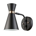 65855 Globe Electric Belmont Wall Sconce Black Finish Gold 696395904452