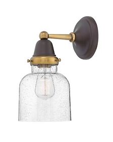 67003 Academy 1-light 13inch High Wall Sconce With Seedy Glass Shade