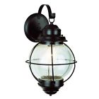 69904 Trans Single Sconce Outdoor Bk Lighting Modern Large Light Globe Wall