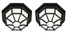 40582 736916520300 Trans Globe Lighting Outdoor Benkert Flushmount Lantern Black