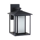 743999-2055954-251 First Uptown Black Outdoor Wall Sconce With Etched Glass