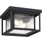 743999-2055957-251 First Uptown Black Outdoor Flush Mount With Seeded 601754813603