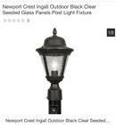 7787-05b Newport Crest Ingall Outdoor Black Clear Seeded Glass Panels Post