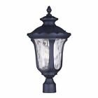 7859-04 Livex Lighting Oxford Black Three Light Outdoor Post 847284031678