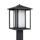 89129-12 Sea Gull Lighting Hunnington Black Outdoor Post Lantern 785652024726