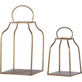Av43678 A&b Home King 13 Inch Antique Gold Lantern Set Of 2