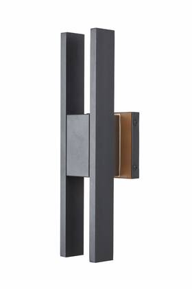 50007odw-mb-slate Abra Lighting - Slate 24w 2 Led Twin Bar Outdoor Wall Mount-16 Inches Tall And