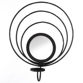10018791 Accent Plus Black Iron Mirrored Wall Sconce Versatile Lighting Home Decorative