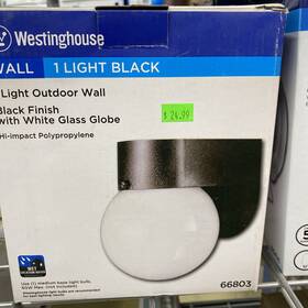 66803 Ace Trading - Westinghouse Cons Gloss Black Incandescent Light Fixture 7-1/4 H X 6 W Inch
