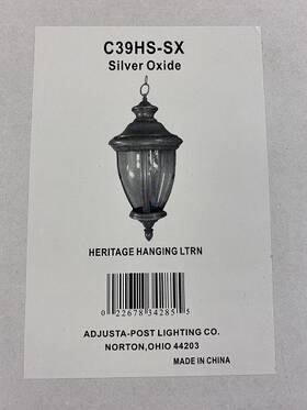 C39hs-sx Adjusta-post 39hs-sx Lighting Heritage Hanging Lantern Silver Oxide C39hs-sx Adjusta-post 39hs-sx Lighting Heritage Hanging Lantern Silver Oxide