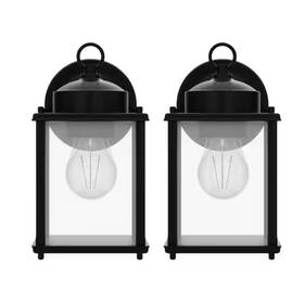 Adrinfly 313099697649 120-volt 60w 800 Lumen Black Metal Outdoor Wall Lantern With Clear Beveled Gla
