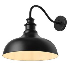 Je-w6337c Aiwen Outdoor Sconce Hardwired Gooseneck Barn Light Fixture Black With Metal Shade Je-w6337c Aiwen Outdoor Sconce Hardwired Gooseneck Barn Light Fixture Black With Metal Shade