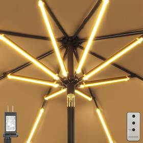 Kf09127-ad All Fortune Outdoor Patio Umbrella Lights 1000 Lumens 15w Warm White Led Yellow