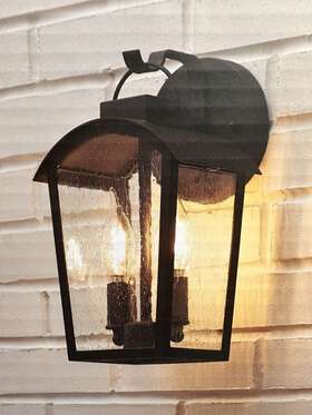 Allen Roth 080629708242 Welton 2-light 12.38-in Satin Black Outdoor Wall Light