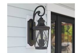 398464 Allen Roth Castine 3-light 23.75 Inch Oil-rubbed Bronze Hardwired Outdoor Wall Light