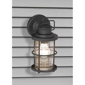 5632016 Allen Roth Kerner 10.5-in H Matte Black Outdoor Wall Lantern New S6