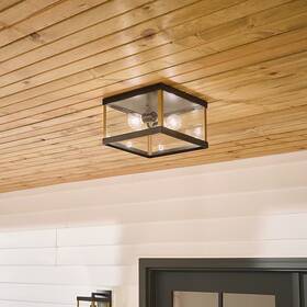 Allen Roth 737995004590 Coalmont 2 -light 12 Inch Black Indoor/outdoor Flush Mount Light - New Allen Roth 737995004590 Coalmont 2 -light 12 Inch Black Indoor/outdoor Flush Mount Light - New