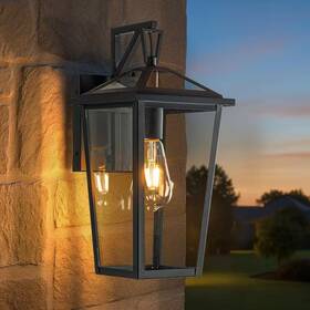 Aloa Decor 445042987965 H1 Inch 1 Light Modern Matte Black Outdoor Wall Lantern With Clear Tempered Glass Aloa Decor 445042987965 H1 Inch 1 Light Modern Matte Black Outdoor Wall Lantern With Clear Tempered Glass