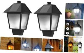 An052 Anricom 2pcs Solar Outdoor Wall Lights Two Modes Sconce White Yellow Light