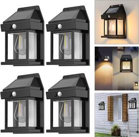 An091ca Anricom 4pcs Solar Fence Lights Motion Sensor Outdoor 3 Lighting Modes Dusk