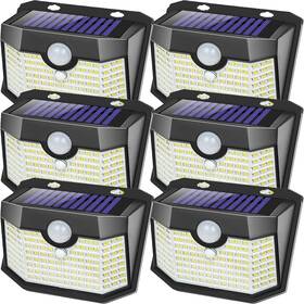 Aootek-jy2440-6 Aootek 6 Pack Solar Motion Sensor Outdoor Lights Modern Black Oval Wall With