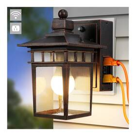 0053gfus-2 Apoto Outdoor Light With Gfci Outlet Antique Black And Bronze Golddusk To Dawn Por 0053gfus-2 Apoto Outdoor Light With Gfci Outlet Antique Black And Bronze Golddusk To Dawn Por
