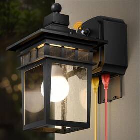 Apoto 727536476481 Dusk To Dawn Outdoor Lights With Gfci Outlet Sensor Outside Exterior Porch Wa