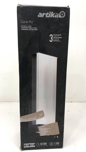 17out-gl-pmb Artika Glacier Pro 21 Inch Black Modern Large Led Outdoor Lantern Sconce