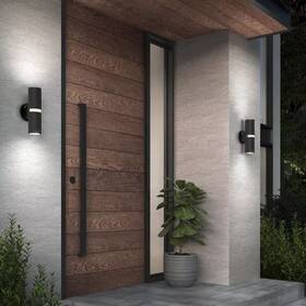 3cct Artika 445035647685 Groove 12.24 Inch Matte Black Outdoor Integrated Led Wall Light