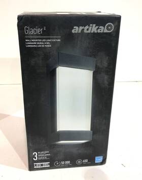 Artika 846979028740 Glacier Black Indoor/outdoor Wall Mounted Led Light Fixture New