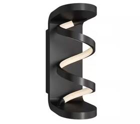 Item-1245 Artika 846979036783 Swirl 1-light Black Led Outdoor Wall Cylinder Light