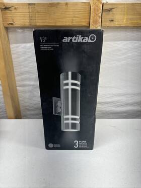 Amp74 Artika Outdoor Hardwired Garage And Porch Light Cylinder Sconce Stainless Steel