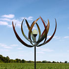 Artistic Iron Solar Spinning Leaf Outdoor 7 Foot Windmill 846014008287