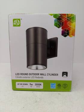 Asd 810050732949 Led Cylinder Outdoor Wall Light 9w 750lm 3000k Oil Rubbed Bronze Etl