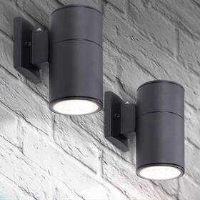 A-ocl-1i-2660pcbk Asd 2 1-way Round Cylinder Wall Light Fixture 60w E26 Socket 120v Photocell