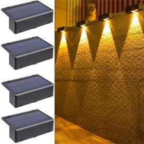 Et-hzh06-01 Aslidecor Solar Outdoor Wall Light With 3 Color Modes Waterproof Led Fence